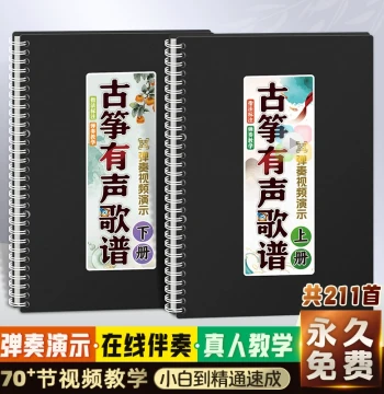 Guzheng Sheet Music with Audio, Popular Classic Songs, Loose-Leaf Accompaniment Guide for Beginners