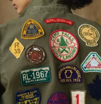 RL American Retro Style Round Fabric Patch Badge, Arm Patch with Hook-and-Loop or Adhesive Backing Options
