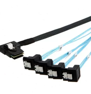 New MINI SAS SFF-8087 to 4-Port SATA 7P Female 90° Left-Angle Server High-Speed Cable