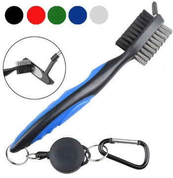 Premium Dual-Sided Golf Club Cleaning Brush with Nylon and Steel Bristles for Comprehensive Club Maintenance