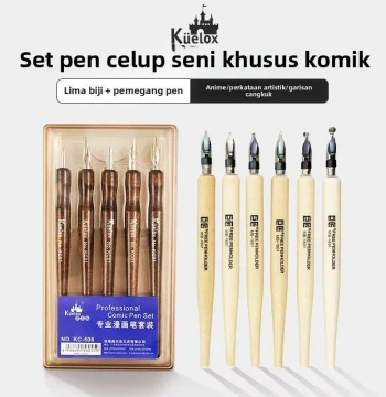 Master Comic Pen Fountain-Style Gouache Dip Pen Comic Set Line Art Dip Pen with G/D/Stub/Round Nibs