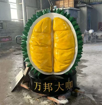 Fiberglass Realistic Durian Sculpture – Large Floor Display for Malls, Shopping Centers, Fruit & Veg Themes, and Landscape Decor