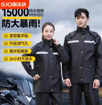Raincoat and Rain Pants Set Heavy-Duty Protection for Motorcyclists
