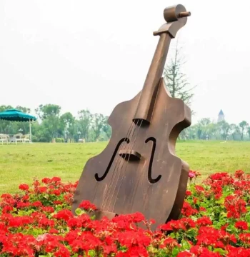 New Viral Photo Spot Violin Sculpture Ornament Creative Garden Community Sales Office Prop Outdoor Landscape Decoration