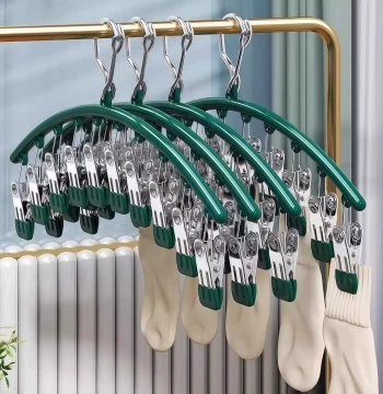 Sock Hanger Stainless Steel Windproof Trace-Free Multi-Clip