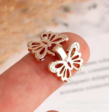 Hanfu Snap Buttons - Ming and Song Dynasty Style Metal Pair Buttons, Cheongsam Frog Closures, Mini Butterfly Chinese-Style Buttons for Doll Clothes
