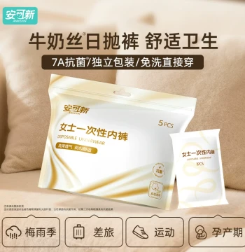 Ankexin Milk Silk Disposable Underwear for Women, Individually Packaged Daily Use Pants for Postpartum and Pregnancy, No Washing Required