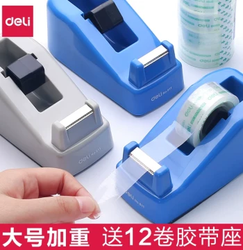 Deli Transparent Tape Dispenser Cutter - Available in Multiple Sizes for Clear Tape Rolls