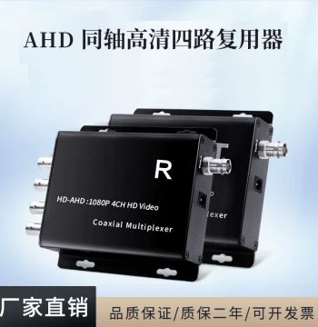TVI AHD 4-Channel Multiplexer, Coaxial HD Camera 1-to-4 Video Overlay Extender 1080P