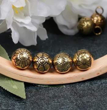 Solid Brass Cheongsam Buttons Tang Suit Hanfu Round Engraved Buttons Retro Auspicious Clouds Chinese Chrysanthemum Frog Beads