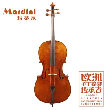 Martini MC-90 Cello - Professional Adult Orchestra Instrument with Bosnian Maple Back, Solid Wood Construction