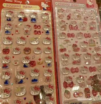 New Japanese-Style Acrylic KT Cat 3D Stickers, Cute Cartoon Embossed Animal Crystal Gem Decorative Stickers