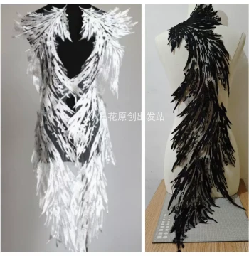 Large Wing Floral Applique - New Arrival for Wedding Dresses, Qipao, and Dress DIY Fabric Accessories