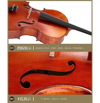 Solid Wood Handmade Cello - Professional Performance Model Recommended by Teachers, Adult Instrument by TIQIN