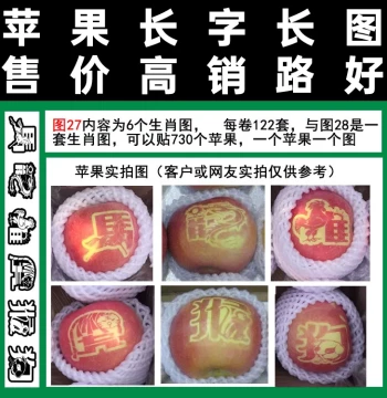 Tape-Style Apple Character Zodiac Stickers, Design 1 Figure 27, 6 Styles per Roll, Completes Set with Figure 28, Free Shipping on Orders Over 100
