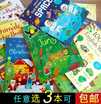 Children's English Sticker Book, Baby Learning Scene Dress-Up Activity Stickers