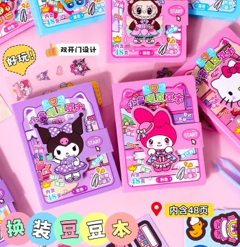 Hot Selling Kids Cartoon Dress-Up Stickers Mini Pocket Notebook Idle Time Killer Small Toy