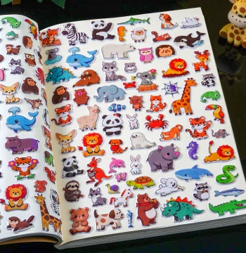Kids' 3D Bubble Sticker Book with Cartoon Animals, Reward Toys for Kindergarten and Children's Day