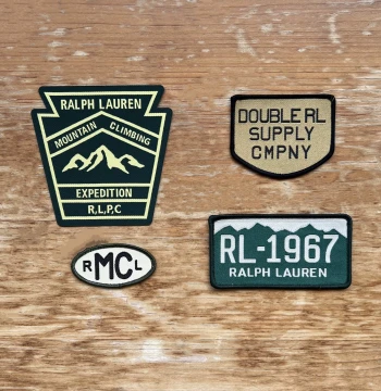 RRL POLO Imported American Vintage Iron-On Patches - Military Green with Adhesive Backing (4 Styles)