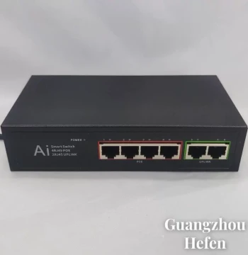 YLM 6-Port Fast Ethernet Switch YLM-06-POE - Plug & Play 4+2 Port Security Hub
