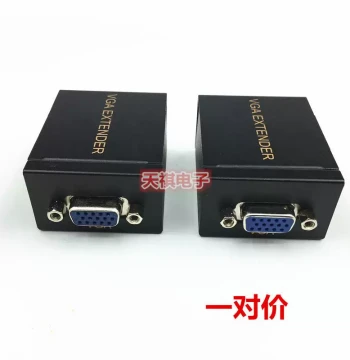 Passive VGA Extender (50 Meters): VGA to RJ45 Network Cable Transmitter and Signal Amplifier
