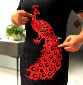 Peacock Paper Cutting Artwork - Traditional Handmade Hollow Window Decoration