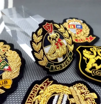 In-Stock Imported Hand-Embroidered Metal Wire Badge Patches - British Style Retro College Blazer Pins for Women
