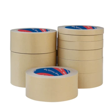 Water-Free Kraft Paper Packing Tape, Full Case, High Adhesion Strong Hand-Tearable Brown Tape for Framing and Mounting