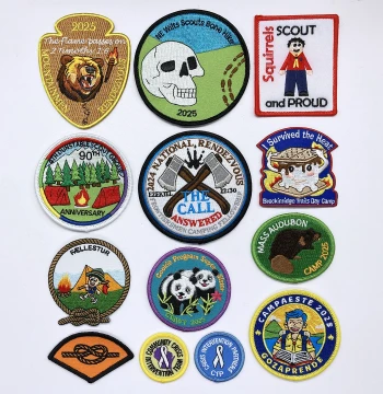 USA Canada Boy Scouts Flower Summer Camp Outdoor Hiking Camping Mountain Style Embroidered Patches for Clothes, Hats, Fabric Appliques
