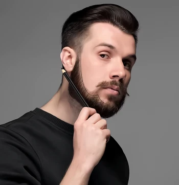 Men's Makeup Eyebrow Pencil with Built-in Sharpener - Waterproof Hair and Beard Styling Liner for Natural Definition
