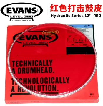 USA-Made D'Addario EVANS 12-Inch Drumhead – Transparent Red Two-Ply Snare/Tom Head TT12HR