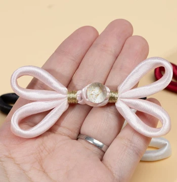 Cheongsam Frog Buttons, Tang Suit and Hanfu Jade Bead Butterfly Cloth Buttons, Chinese-Style Formal Wear, National Trend Apparel, Handmade Butterfly Knot Winding Thread