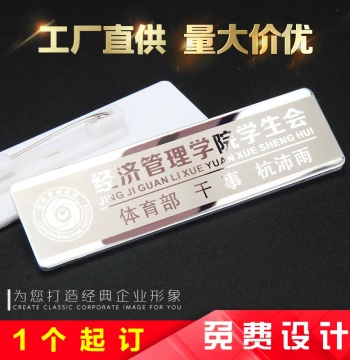Custom Metal Name Badges with Pin Back, Stainless Steel High-End Employee ID Cards, Customizable Name Tags, Bulk Orders Welcome