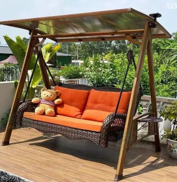 Hot-Selling Outdoor Swing - Indoor/Outdoor Double Hammock for Courtyard, Garden Cradle with Wrought Iron Frame