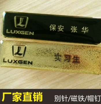 Custom Premium Name Badge with Logo for Dongfeng Nissan and Luxgen 4S Stores - Magnetic Pin Back, Factory Direct
