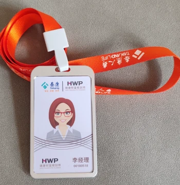 Taikang Life HWP Insurance ID Badge Lanyard, Custom Health and Wealth Planner Photo Card, Fade-Resistant