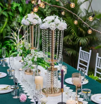 Factory Direct New Gold & Silver Acrylic Crystal Aisle Markers - Wedding Venue Decoration Props
