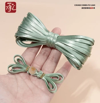 5m Qipao Frog Button Piping Tape, 0.5CM Solid Color Faux Silk Hand-Woven Cord for DIY Buttons