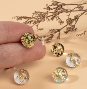 New Chinese Style Qipao Buttons with Gold Foil and Pearls for Elegant Blouses