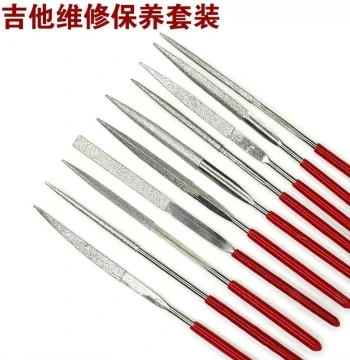 Guitar Nut Slot Filing Files DIY Tool Kit - Diamond-Coated Plastic Handle Files (10-Piece Set)