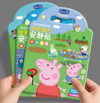 Peppa Pig Scene Magnetic Sticker Book, Quiet Activity Book for Kids Aged 3-6, Educational Magnet Puzzle Toy for Girls