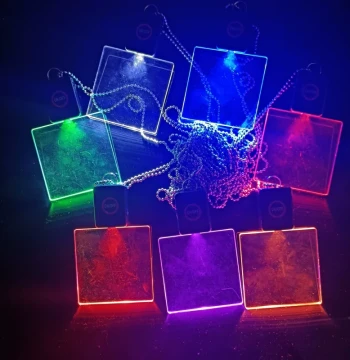LED Transparent Light-Up Employee ID Badge for Nightclubs, Exhibitions, Bars, KTVs, and Ride-Share Drivers with Lanyard