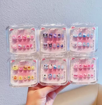 Kids' 3D Cartoon Nail Sticker Set - Odorless Press-On Nails for Girls