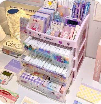 Pen Holder Storage Box Drawer-Style Large Capacity