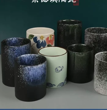 Ceramic Calligraphy Brush Holder Large Capacity Chinese Retro Style