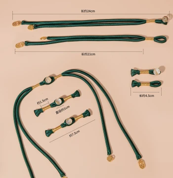 Traditional Hand-Wired Frog Buttons for Qipao and Hanfu, Peace and Good Fortune Design with Long Tail