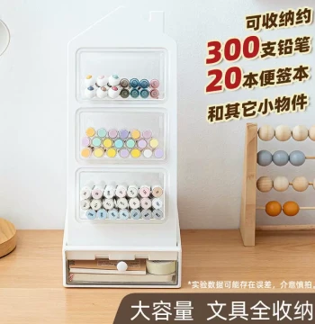 Pen Holder Slanted Insert House-Style Desktop Organizer for Students