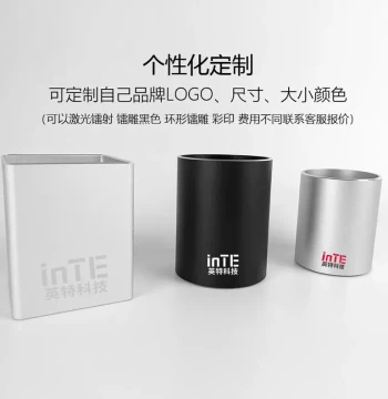 Metal Pen Holder Round or Square with Custom Logo