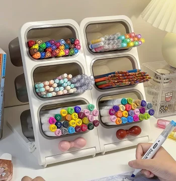 Pen Holder for Markers and Colored Pencils, Large Capacity Storage Box