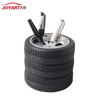 Tire-Shaped Pen Holder & Makeup Brush Organizer, Multi-Functional Desktop Storage